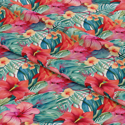 Tropical Flowers Pattern 10 Quilting Cotton Fabric