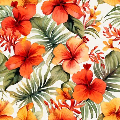 Tropical Flowers Pattern 12 Quilting Cotton Fabric