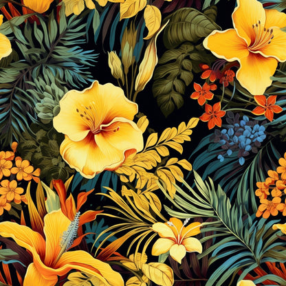 Tropical Flowers Pattern 3 Quilting Cotton Fabric