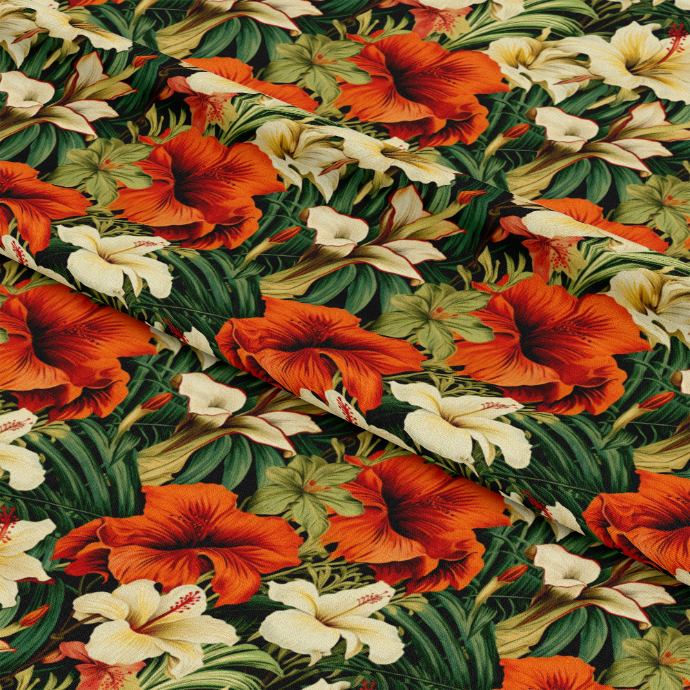 Tropical Flowers Pattern 4 Quilting Cotton Fabric
