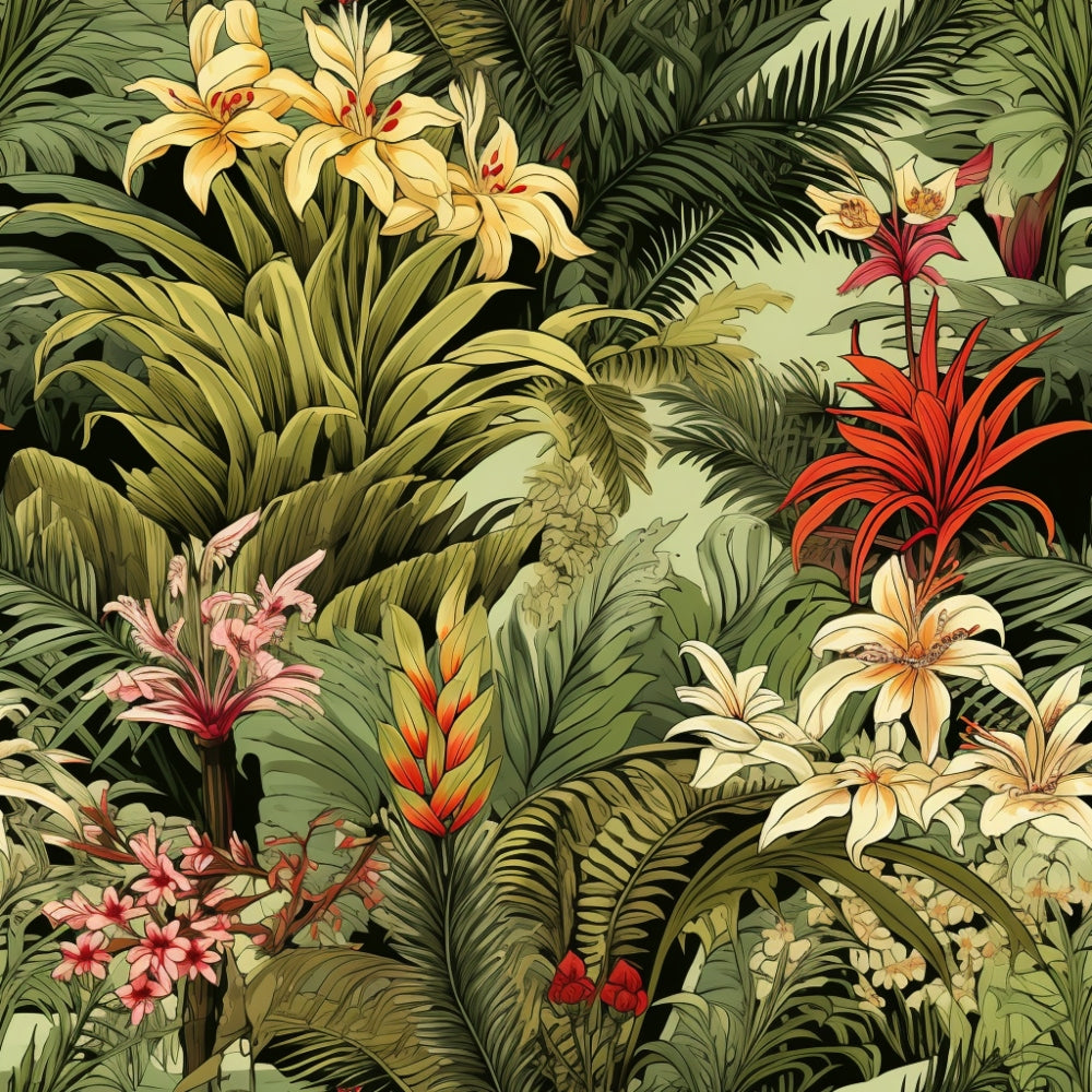 Tropical Flowers Pattern 5 Quilting Cotton Fabric