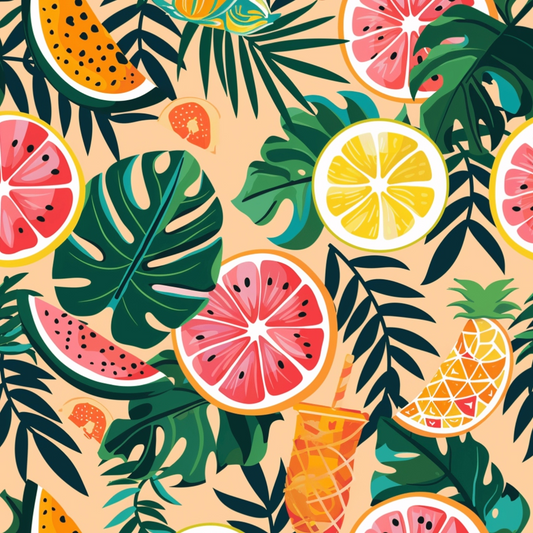 Tropical Summer Beach Pattern 10 Quilting Cotton Fabric