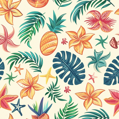 Tropical Summer Beach Pattern 12 Quilting Cotton Fabric