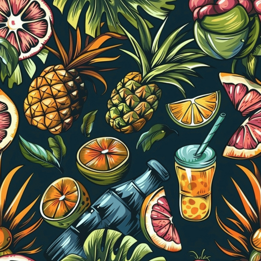 Tropical Summer Beach Pattern 3 Quilting Cotton Fabric