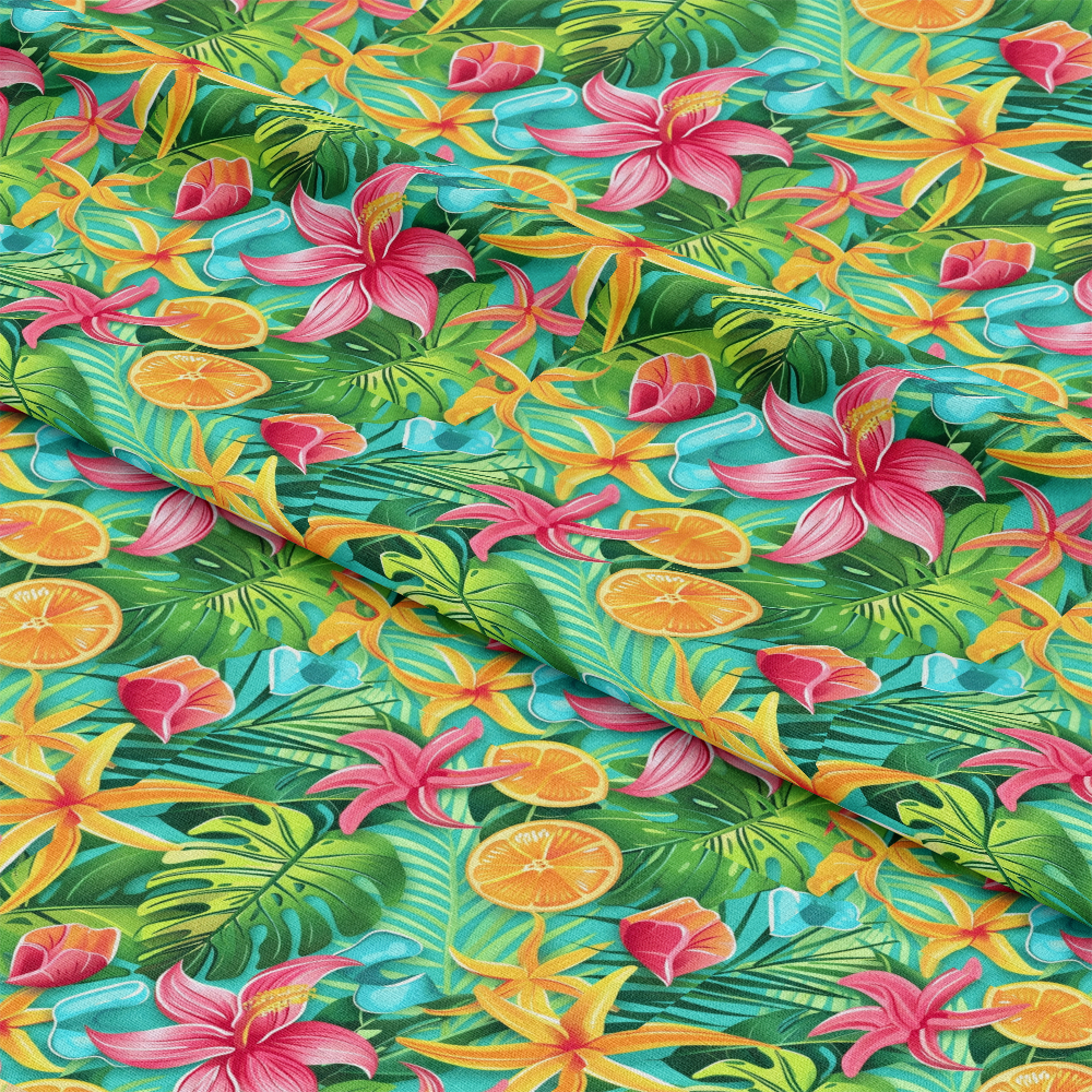 Tropical Summer Beach Pattern 4 Quilting Cotton Fabric