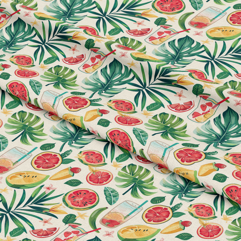 Tropical Summer Beach Pattern 5 Quilting Cotton Fabric