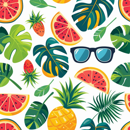 Tropical Summer Beach Pattern 7 Quilting Cotton Fabric