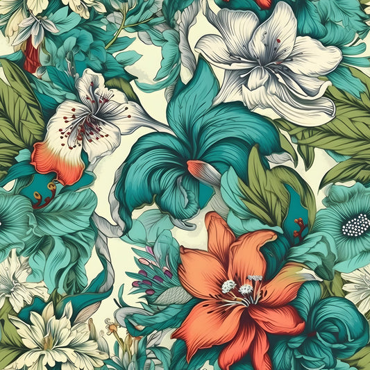Tropical Art Florals Pattern 15 Quilting Cotton Fabric