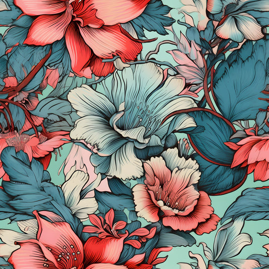 Tropical Art Florals Pattern 16 Quilting Cotton Fabric