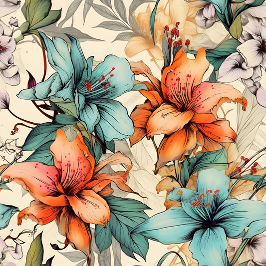 Tropical Art Florals Pattern 17 Quilting Cotton Fabric