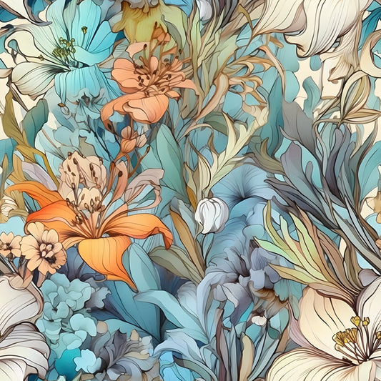Tropical Art Florals Pattern 18 Quilting Cotton Fabric