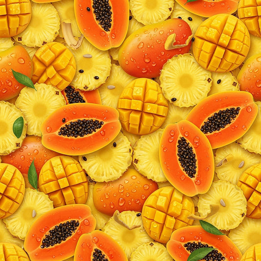 Tropical Fruit Pattern 15 Quilting Cotton Fabric