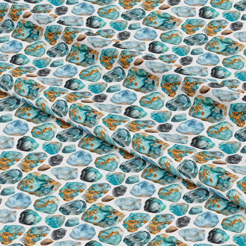 Turquoise Gemstone Pattern 1 Quilting Cotton Fabric