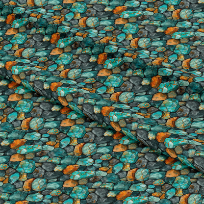 Turquoise Gemstone Pattern 2 Quilting Cotton Fabric