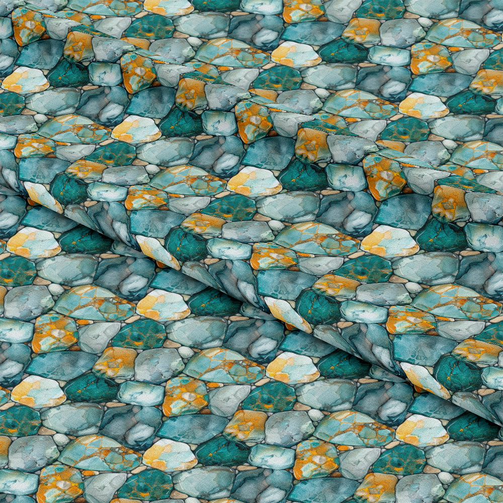 Turquoise Gemstone Pattern 4 Quilting Cotton Fabric