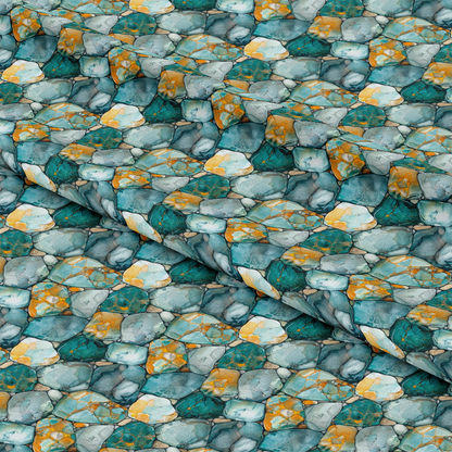 Turquoise Gemstone Pattern 4 Quilting Cotton Fabric