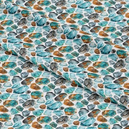 Turquoise Gemstone Pattern 9 Quilting Cotton Fabric