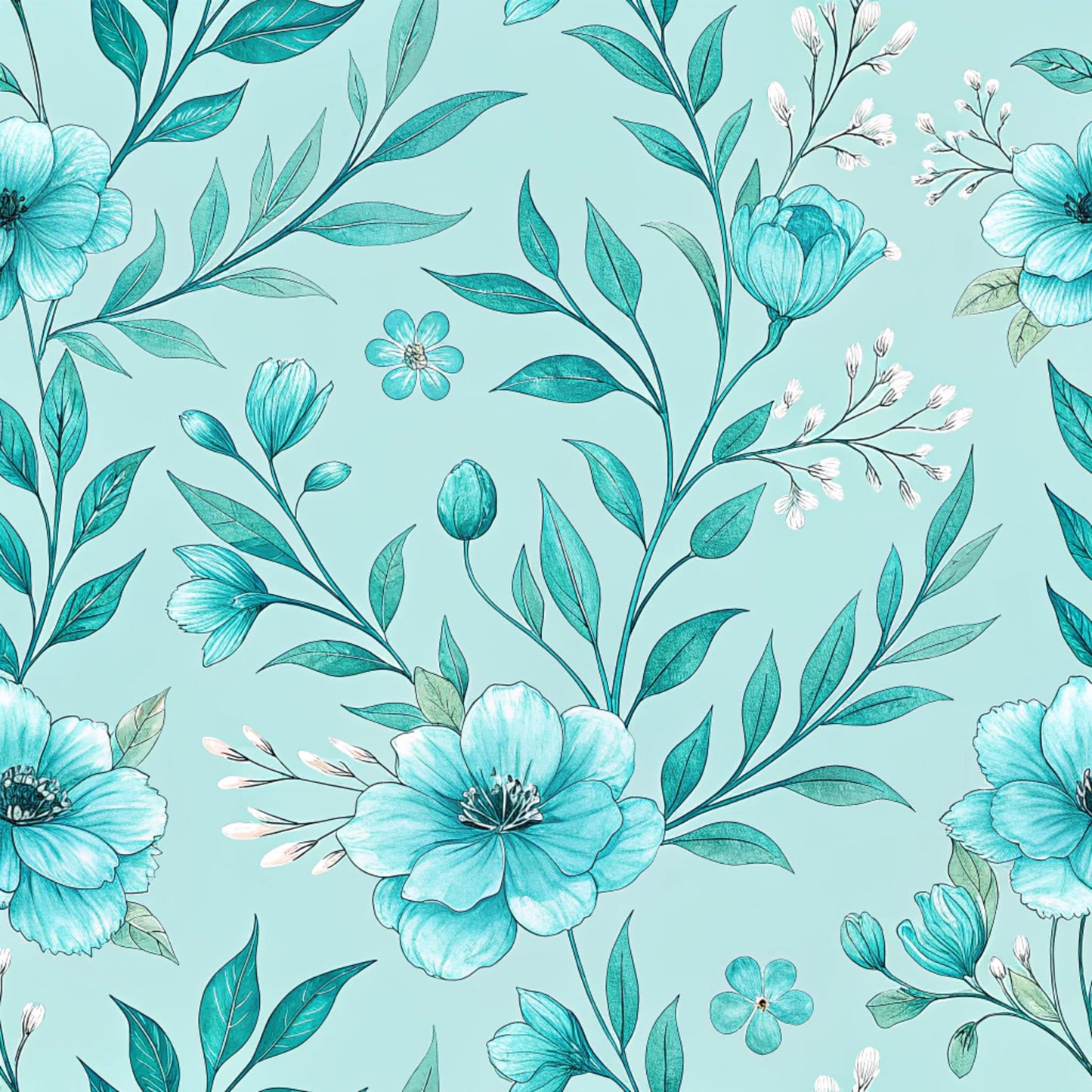Turquoise Dreams Pattern 12 Quilting Cotton Fabric