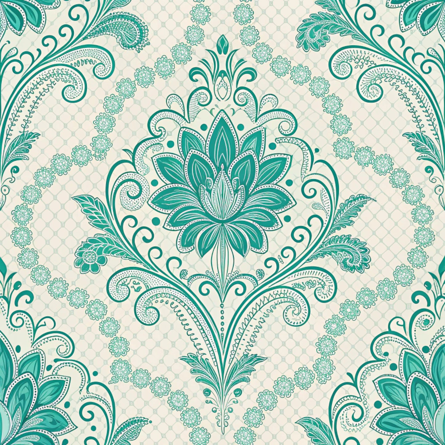 Turquoise Dreams Pattern 4 Quilting Cotton Fabric