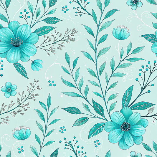 Turquoise Dreams Pattern 6 Quilting Cotton Fabric