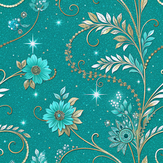 Turquoise Dreams Pattern 7 Quilting Cotton Fabric