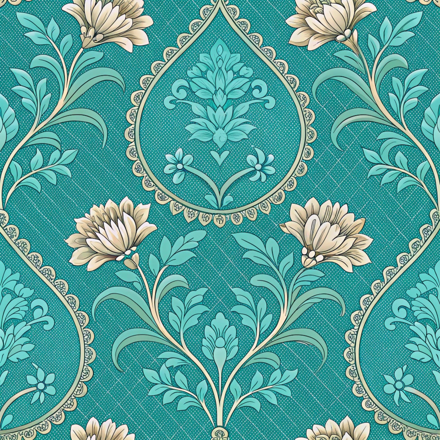 Turquoise Dreams Pattern 9 Quilting Cotton Fabric