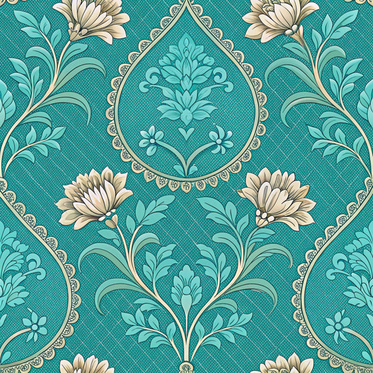 Turquoise Dreams Pattern 9 Quilting Cotton Fabric