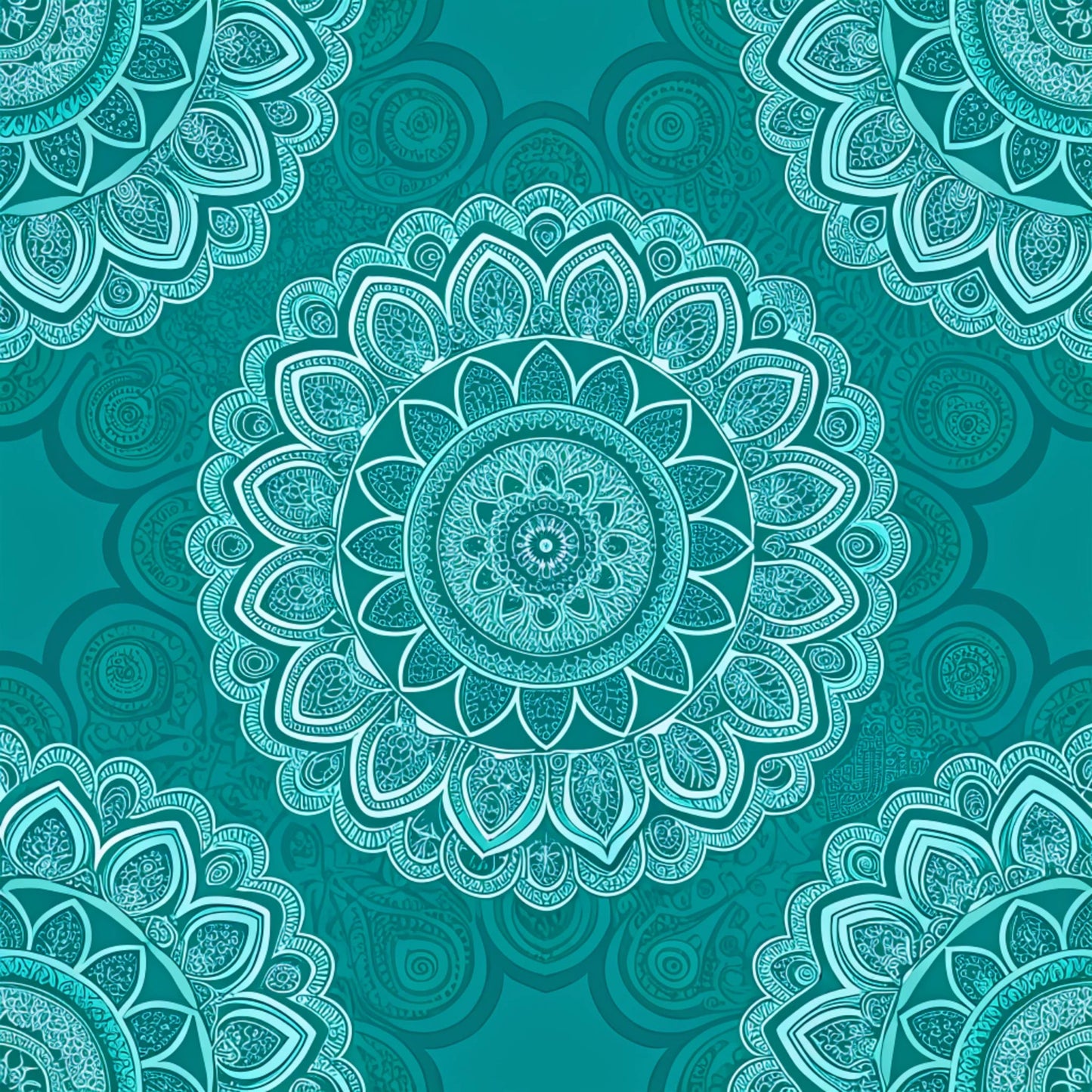 Turquoise Night Birds Pattern 15 Quilting Cotton Fabric