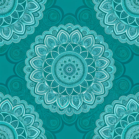 Turquoise Night Birds Pattern 15 Quilting Cotton Fabric