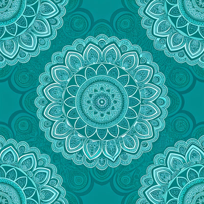 Turquoise Night Birds Pattern 15 Quilting Cotton Fabric