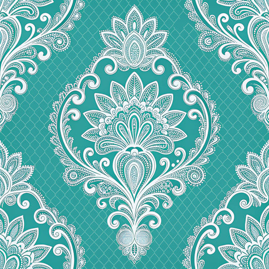 Turquoise Night Birds Pattern 16 Quilting Cotton Fabric