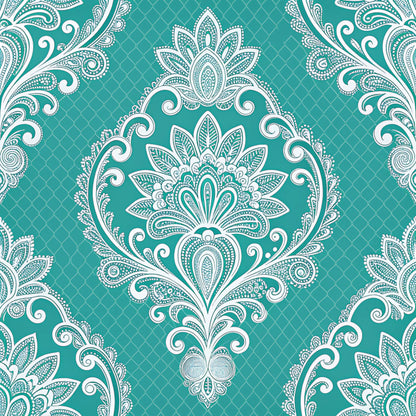 Turquoise Night Birds Pattern 16 Quilting Cotton Fabric