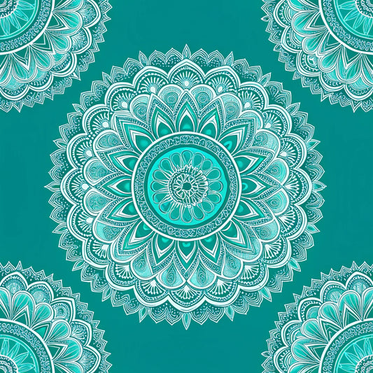 Turquoise Night Birds Pattern 3 Quilting Cotton Fabric