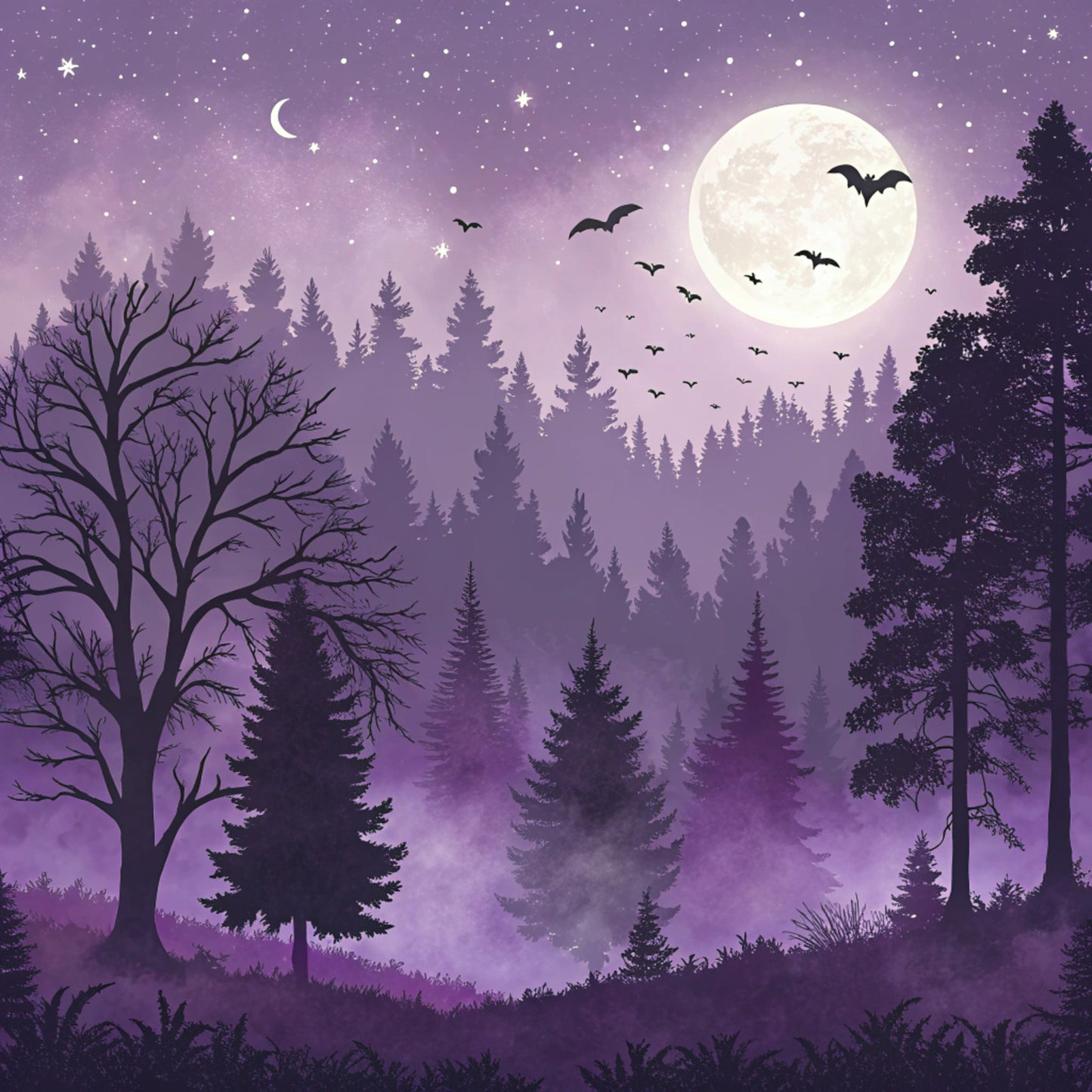 Twilight Witch Pattern 1 Quilting Cotton Fabric