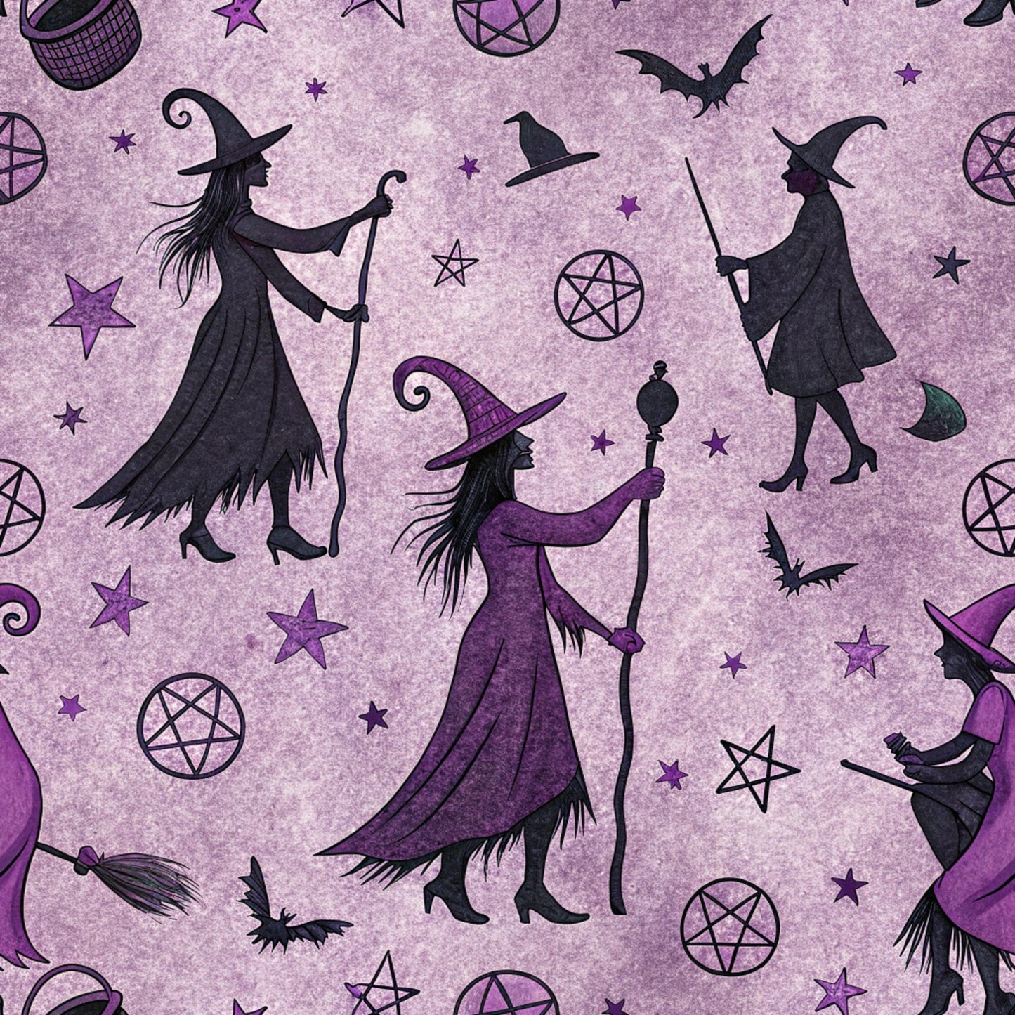 Twilight Witch Pattern 2 Quilting Cotton Fabric