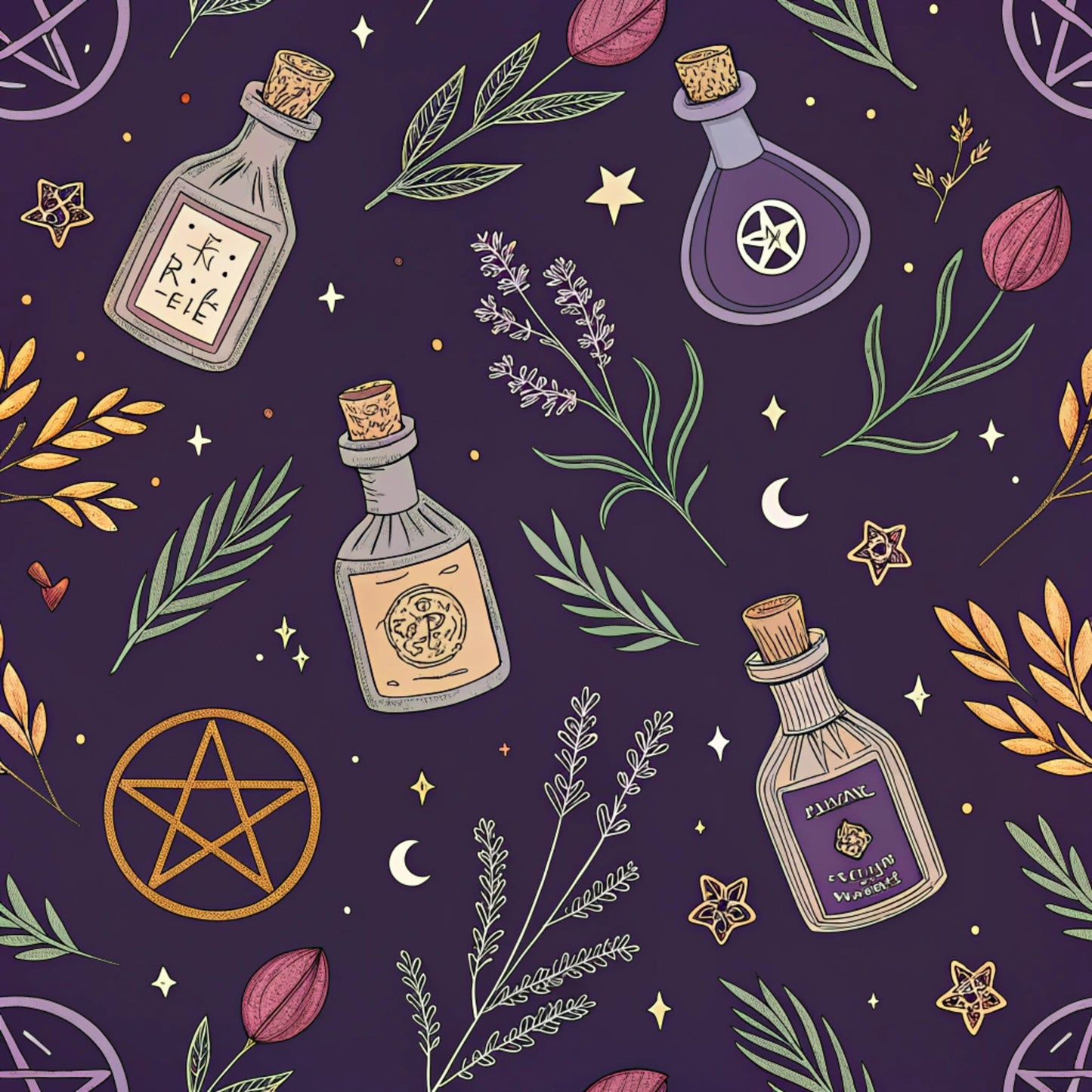 Twilight Witch Pattern 7 Quilting Cotton Fabric