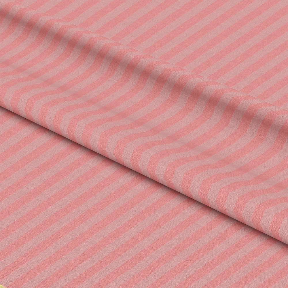 Two Tone Peach Puff Stripes Quilting Cotton Fabric