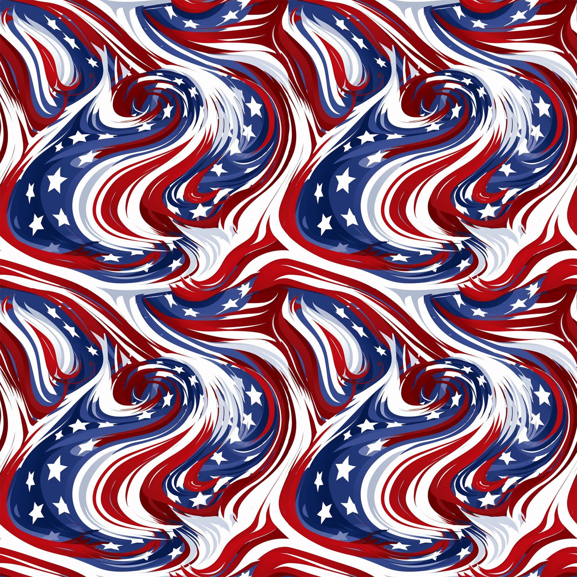 red, white, blue, patriotic swirls, flowing patterns, star motifs, abstract waves, marbled design, quilting cotton, fabric panel, american flag colors, dynamic movement, swirling textures, independence day, fourth of july, patriotic theme, cotton fabric, repeating pattern, fluid design