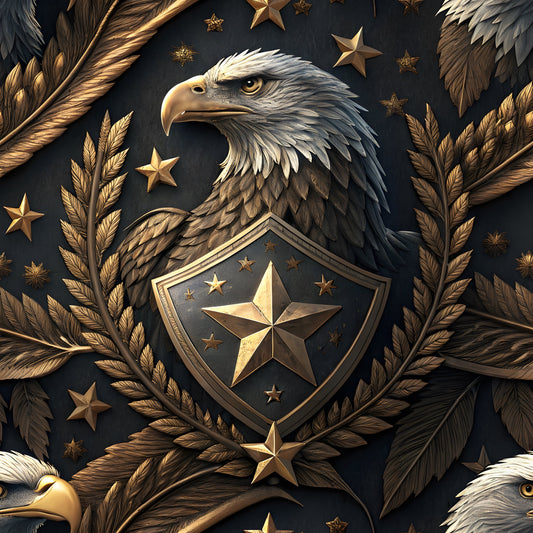 USA Heritage Emblems Pattern 7 Quilting Cotton Fabric