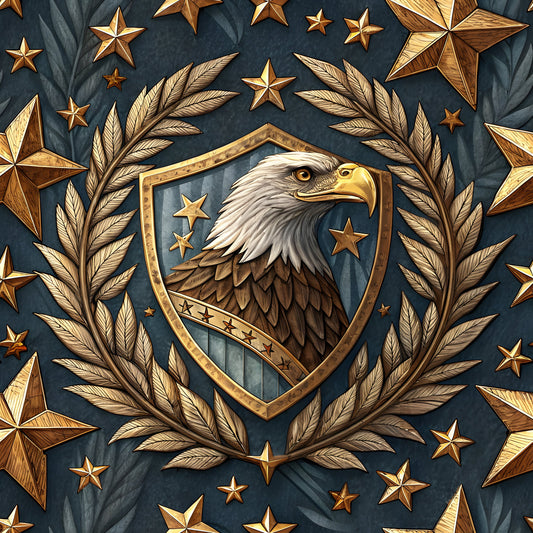 USA Heritage Emblems Pattern 8 Quilting Cotton Fabric