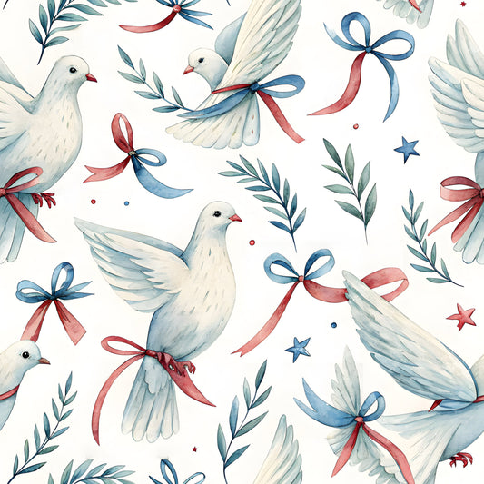 USA Patriotic Wildlife Pattern 10 Quilting Cotton Fabric