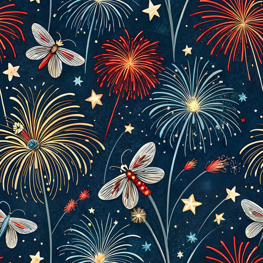 USA Patriotic Wildlife Pattern 2 Quilting Cotton Fabric