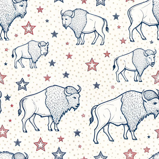 USA Patriotic Wildlife Pattern 4 Quilting Cotton Fabric