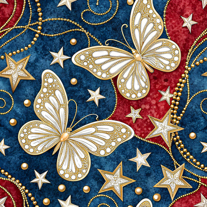 USA Patriotic Wildlife Pattern 6 Quilting Cotton Fabric