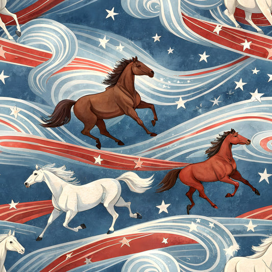USA Patriotic Wildlife Pattern 8 Quilting Cotton Fabric