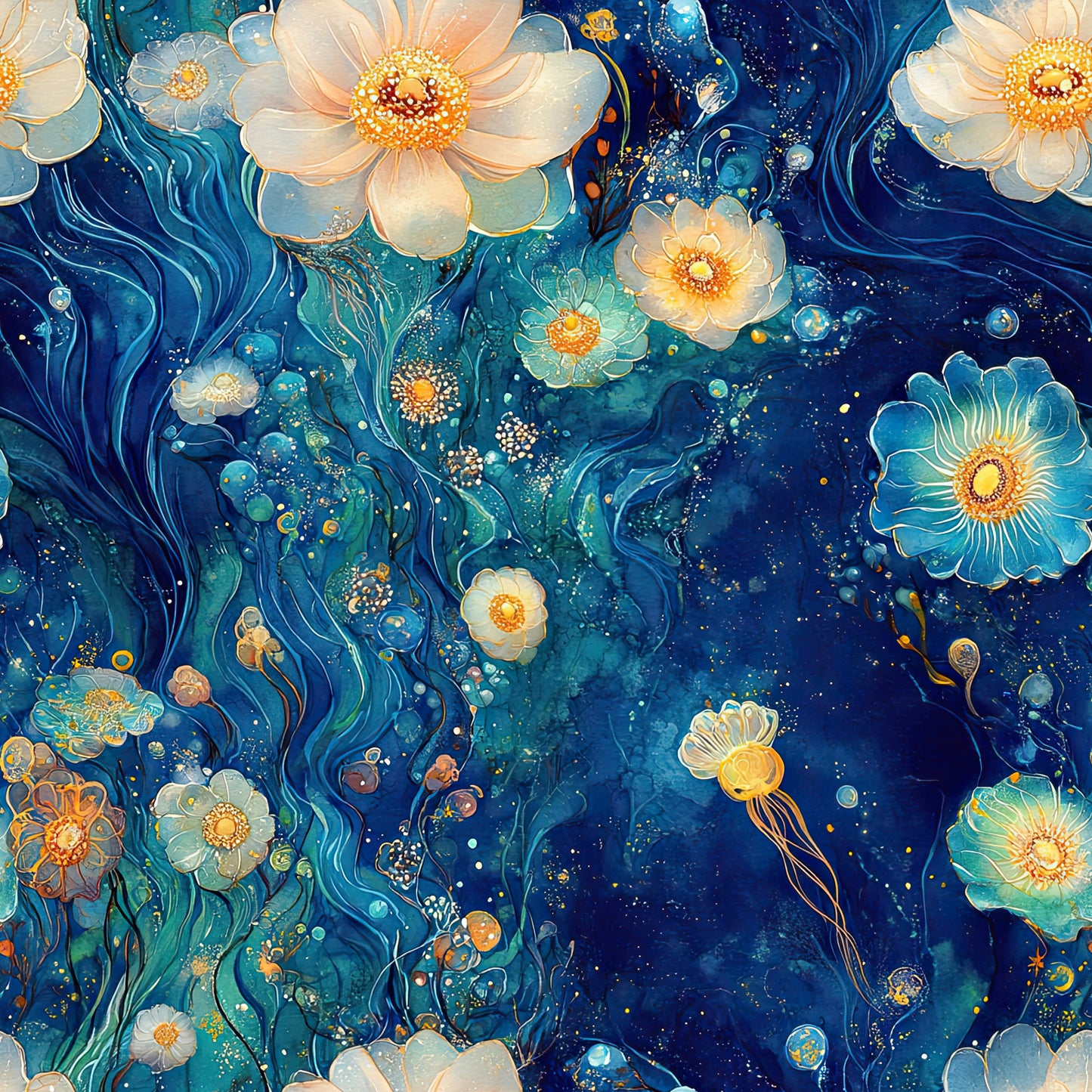 Underwater Dreamscape Pattern 12 Quilting Cotton Fabric