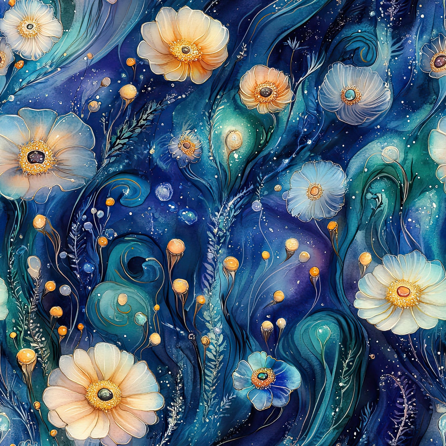 Underwater Dreamscape Pattern 18 Quilting Cotton Fabric