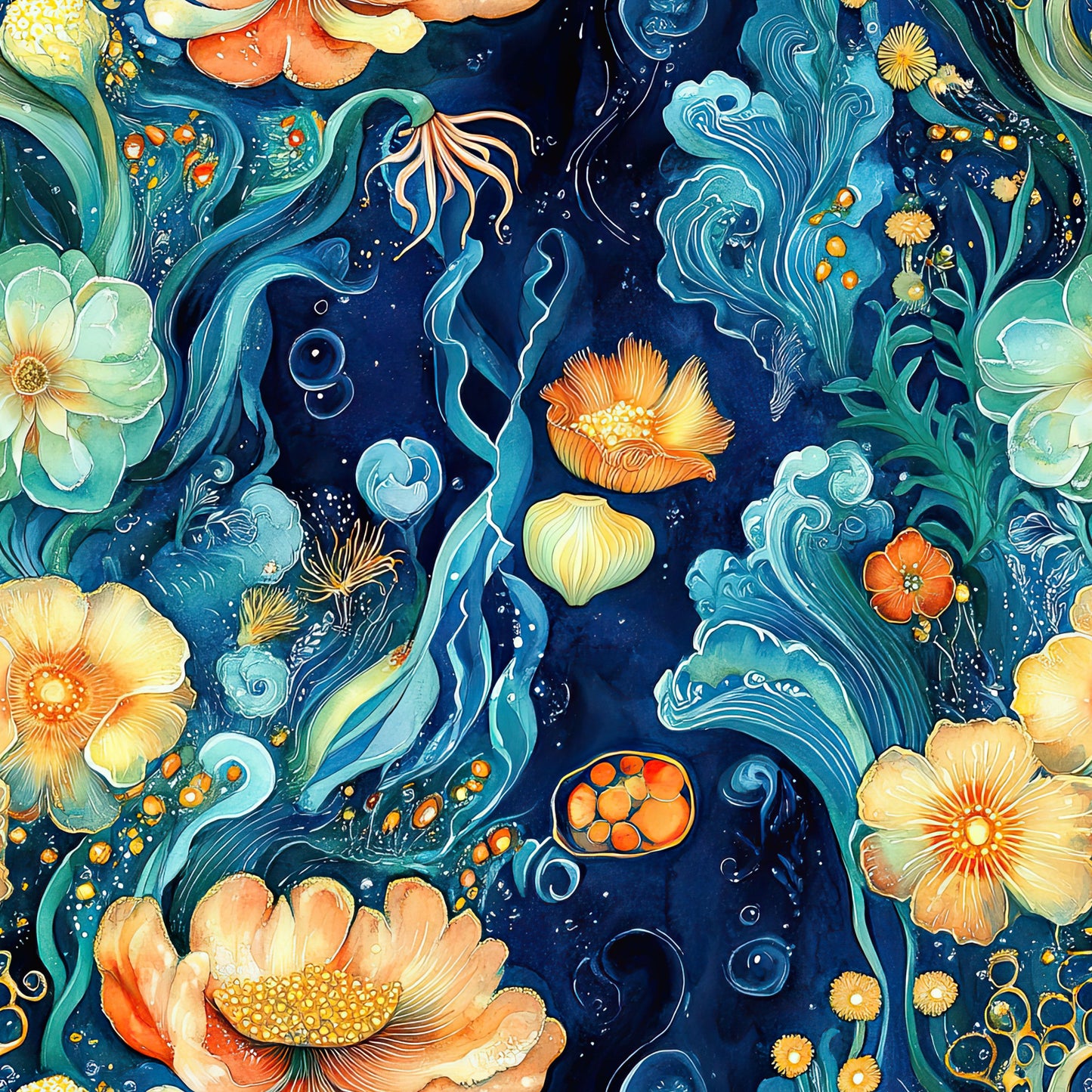 Underwater Dreamscape Pattern 2 Quilting Cotton Fabric