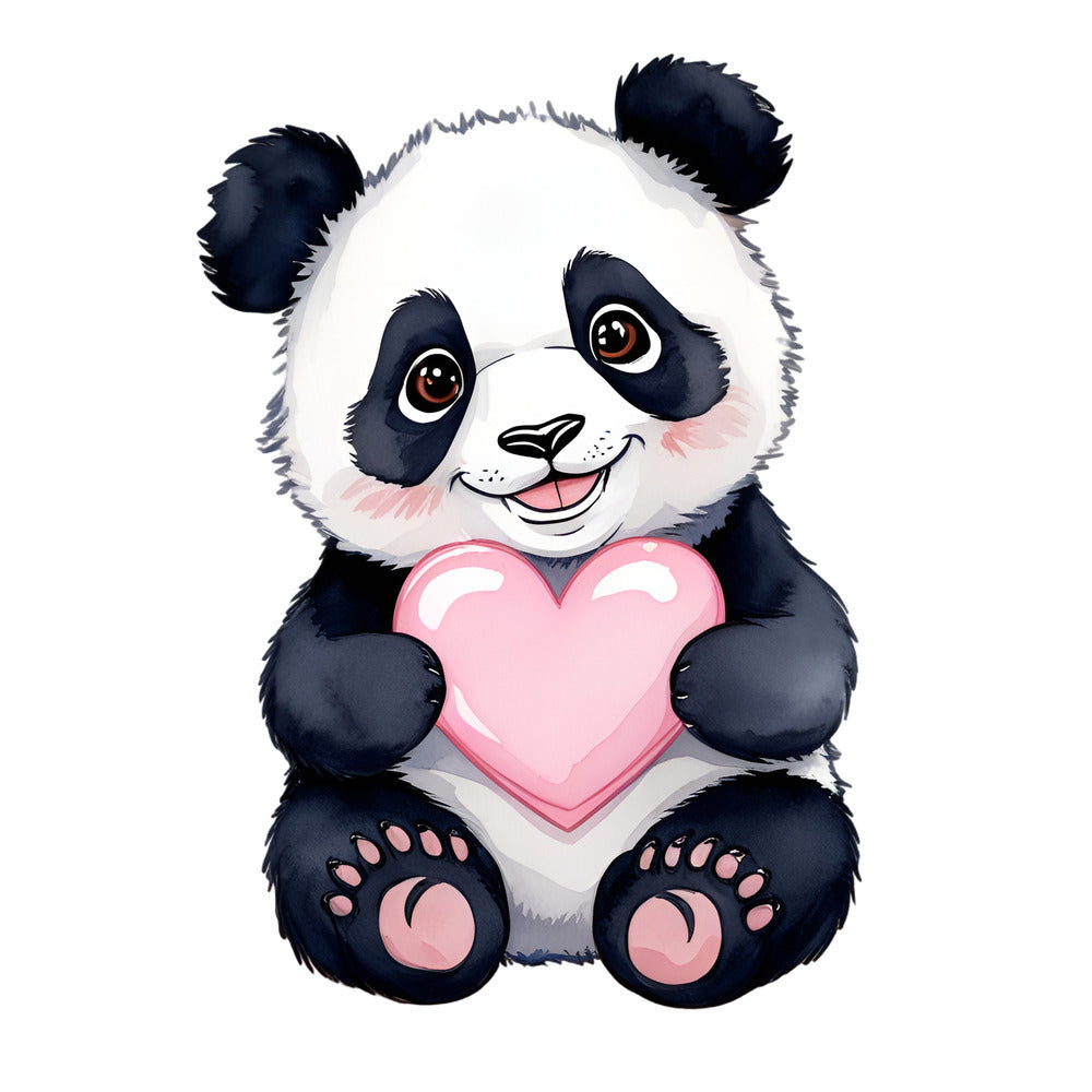 Valentine Tropical Panda Fabric Panel
