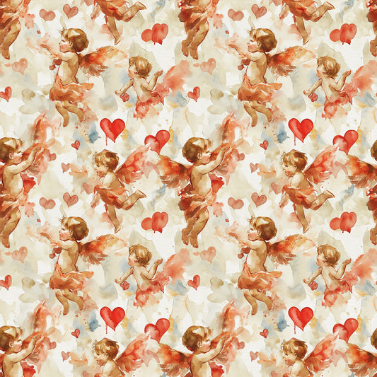 Valentines Cupids Pattern 11 Quilting Cotton Fabric